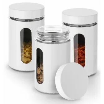 Set de borcane de depozitare Tadar Prato White 3pcs