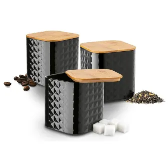 Set de containere Tadar Geometric Black 3pcs