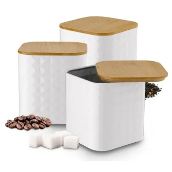 Set de containere Tadar Geometric White 3pcs