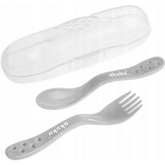 Set lingurita si furculita Akuku A0073 Grey
