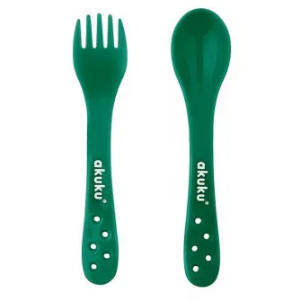 Set lingurita si furculita Akuku A0074 Green