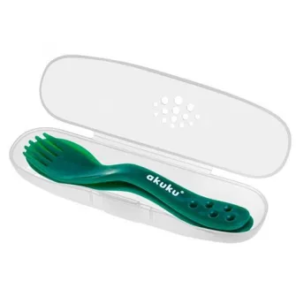 Set lingurita si furculita Akuku A0074 Green