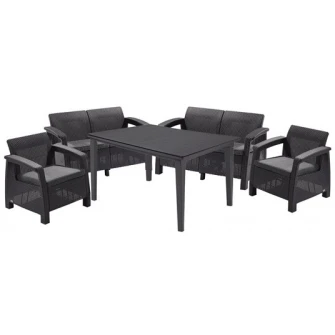 Set mobila de gradina Keter Corfu Fiesta Set Graphite/Gray