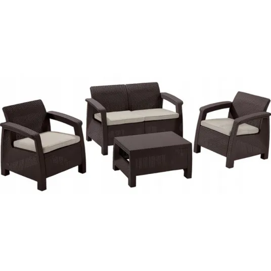 Set mobila de gradina Keter Corfu II Set Brown/Oat (258952)