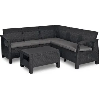 Set mobila de gradina Keter Corfu Relax Set Graphite/Gray (227816)