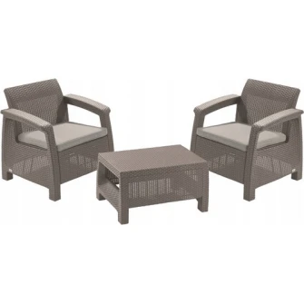 Set mobila de gradina Keter Corfu Weekend Cappuccino/Sand