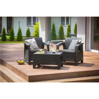 Set mobila de gradina Keter Corfu Weekend Graphite/Gray
