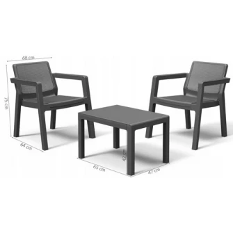 Set mobila de gradina Keter Emily Balcony Set Graphite