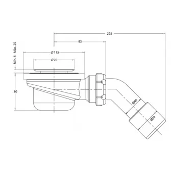 Sifon pentru cada-dus Radaway Tinos 50mm (PB50T)