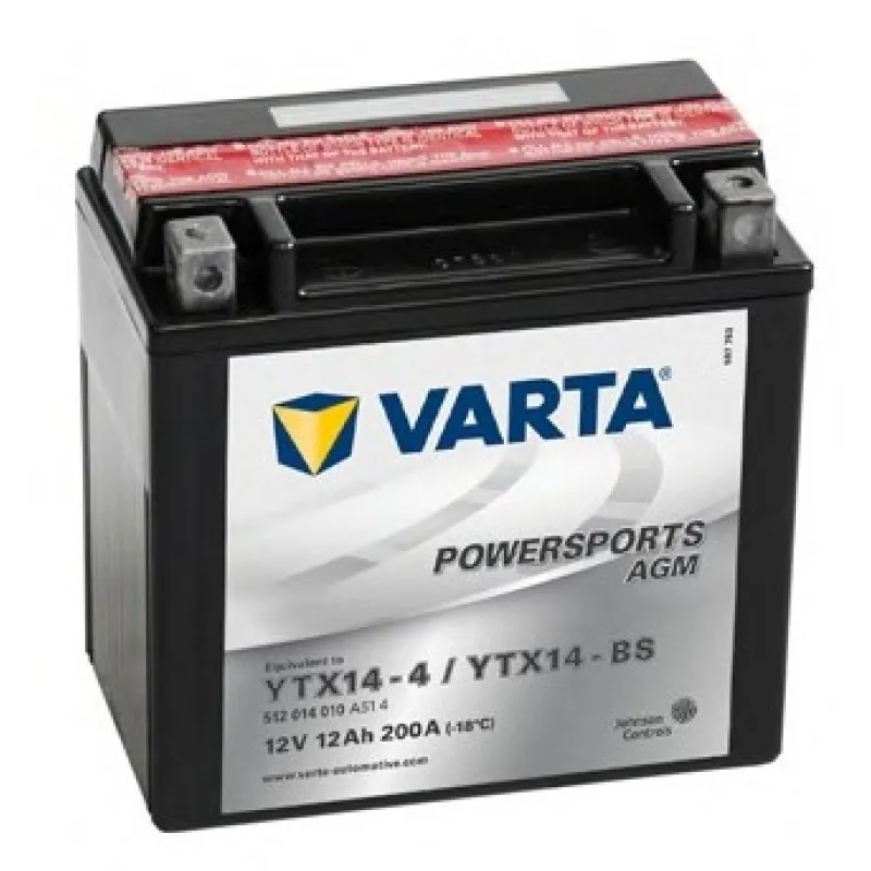 VARTA 12AH 200A(EN) borne 1 (152x88x147) M6 018 AGM YTX14-BS