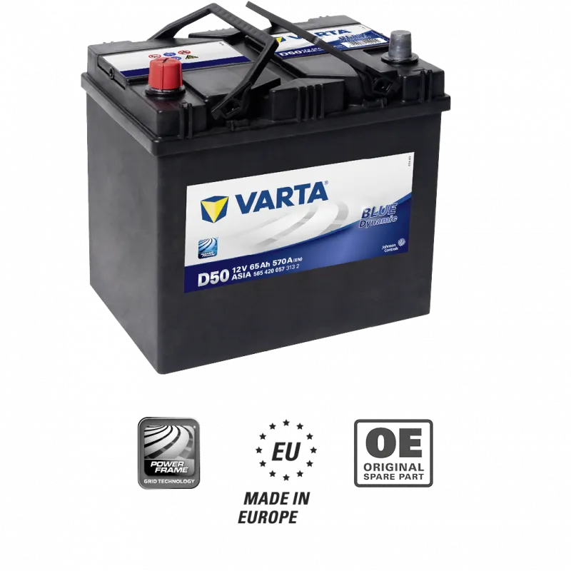 VARTA 65AH 570A(JIS) borne 1 (232x173x225) S4 025