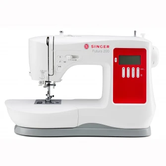Masina de cusut Singer Futura 200, 8 modele butoniera, 200 cusaturi integrale, Ecran LCD