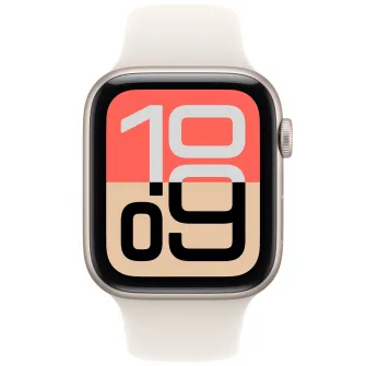 Apple Watch SE 3, Carcasa Starlight Aluminium 40mm, Starlight Sport Band