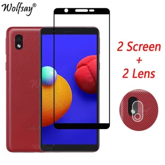 Full screen silk screen HD tempered glass set for Samsung A01 / A01 Core