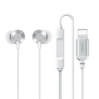 Remax RM-512i 8 Pin Interface Wired Call Bluetooth Music Earphone (White)