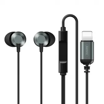 Remax RM-512i 8 Pin Interface Wired Call Bluetooth Music Earphone (Black)