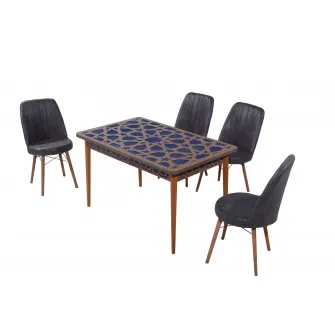 Masa Nantes (fara scaune) Gri inchis, 80x130 cm