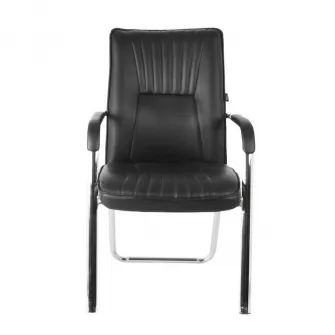 Scaun de birou 4home Essenza, piele, cadru metal, Negru
