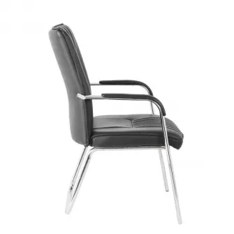 Scaun de birou 4home Essenza, piele, cadru metal, Negru
