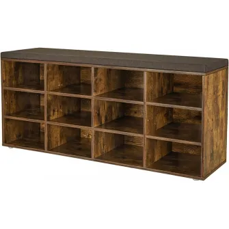 Bancuta hol cufar cu depozitare, Vasagle, Maro, 104x30.3x48 cm