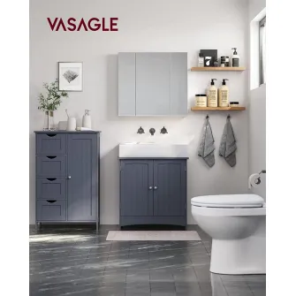 Cabinet, Vasagle, Gri, 55x30x81 cm