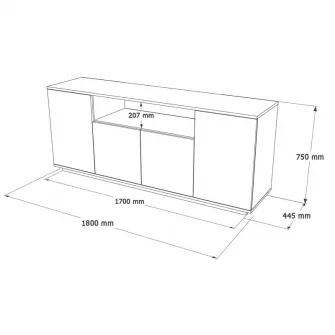 Consola Placefol melaminat alb - culoare lemn natural 180x44.5x75cm