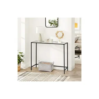 Consola, Vasagle, blat din sticla securizata, LGT026B01, Negru, 35 x 100 x 80 cm
