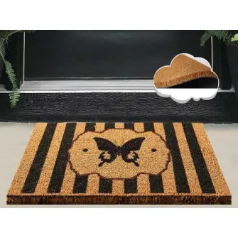 Covoras Intrare Papillon Black, 40x60 cm, din Fibre de Cocos