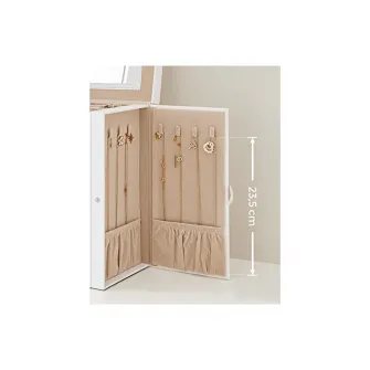 Cutie de bijuterii, Songmics, 10 x 12.6 x 6 cm, Alb