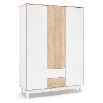 Dulap Awell 3 Usi Culoare Sonoma-Alb 153.5x54.5x216 cm