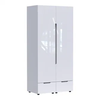 Dulap cu doua usi Afina Pako World Alb 100x57x213 cm