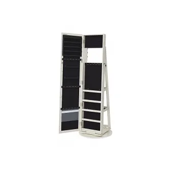 Dulap de bijuterii cu blocare, Songmics, Oglinda, JBC62W, 38 x 161 x 38 cm