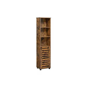 Dulap de depozitare pentru baie, Vasagle, Maro Rustic, 40 x 30 x 167 cm, BBK160X01