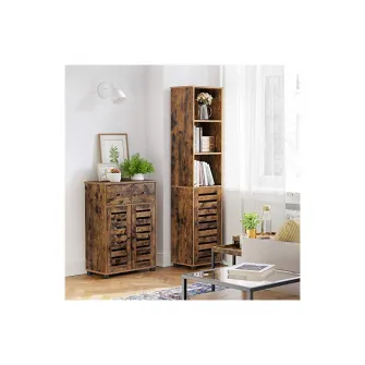 Dulap de depozitare pentru baie, Vasagle, Maro Rustic, 40 x 30 x 167 cm, BBK160X01
