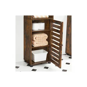 Dulap de depozitare pentru baie, Vasagle, Maro Rustic, 40 x 30 x 167 cm, BBK160X01