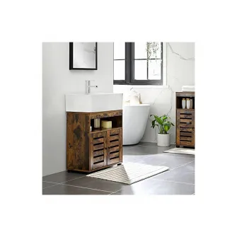 Dulap de depozitare pentru chiuveta, Vasagle, 2 usi, Maro Rustic, 60 x 30 x 63 cm