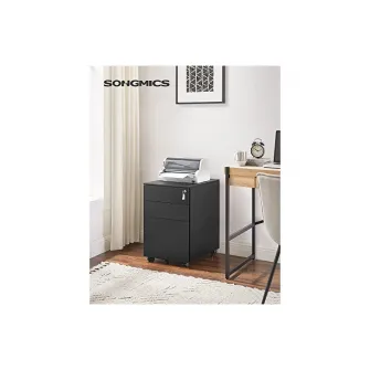 Dulap mobil cu inchidere, Songmics, Negru, OFC60BK, 52 x 39 x 60 cm