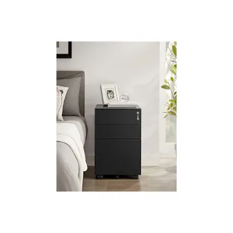 Dulap mobil cu inchidere, Songmics, Negru, OFC60BK, 52 x 39 x 60 cm