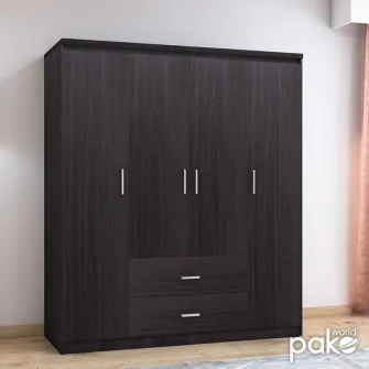 Dulap Olympus Cu 4 Usi Si Sertare Culoare Wenge 159x57x183 cm