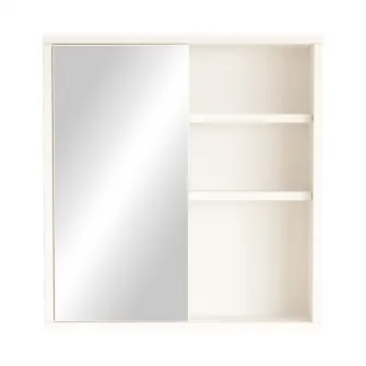 Dulap pentru baie cu oglinda Bagno, Pako World, Alb, 60x14x63 cm