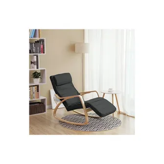 Fotoliu balansoar, Songmics, Gri, LYY10G, 150 Kg, 67 x 115 x 91 cm