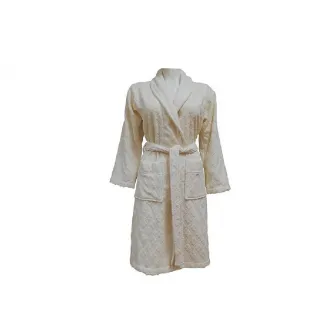 Halat de Baie Jacquard Velour, Pentru Ea, Clerica Cream