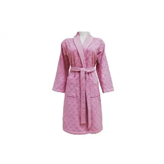 Halat de Baie Jacquard Velour, Unisex, Clerica Roz