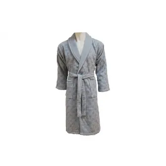 Halat de Baie Jacquard Velour, Unisex, Demore Blue