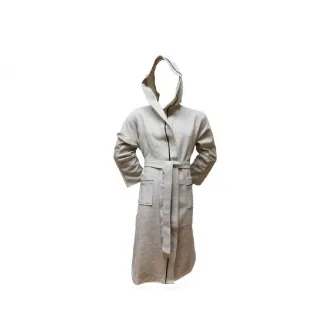 Halat de Baie Tricotat cu Gluga, Unisex, Fabio Gri
