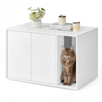 Litiera Alb Songmics 80x50x53 cm