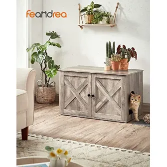 Litiera pentru pisici, Feandrea, Gri, 80x53x50 cm
