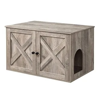 Litiera pentru pisici, Feandrea, Gri, 80x53x50 cm