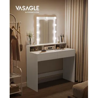 Masa de toaleta, Vasagle, Alb, 100x40x145 cm