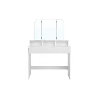 Masa de toaleta, Vasagle, cu oglinda, Alb, RDT115W01, 40 x 100 x 142 cm